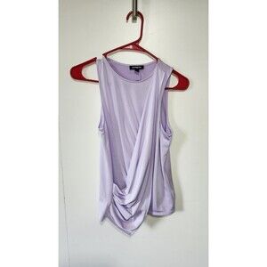 Express Light Lavender Sleeveless Faux Wrap Blouse XS NWT Asymmetrical Top